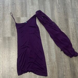 Alice + Olivia One Shoulder Purple Dress